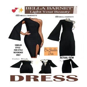 🛑 BELLA BARNETT Designer ➕🆒 DRESS One Shoulder Bandage Cocktail 💸BUY NOW‼️